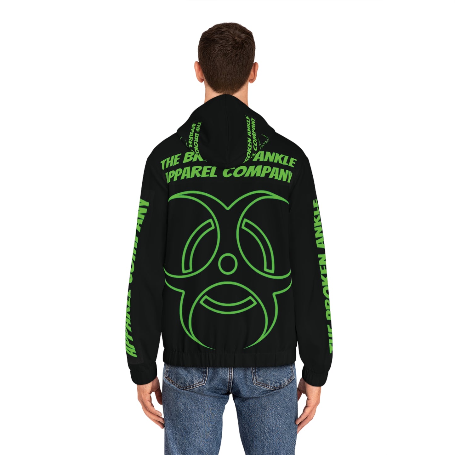 The Broken Ankle Apparel Company Green Logo Zip Up Hoodie