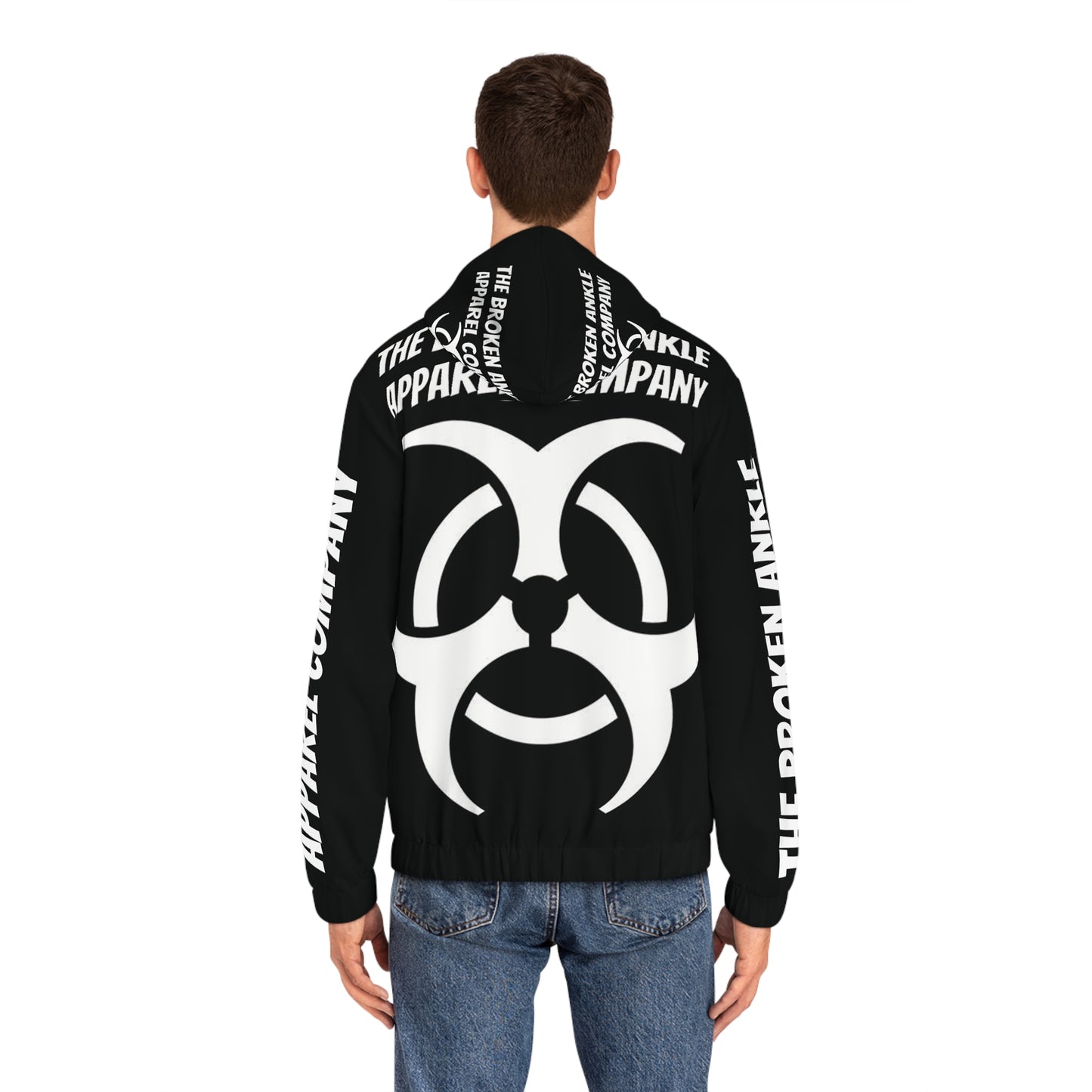 The Broken Ankle Apparel Company White Logo Zip Up Hoodie