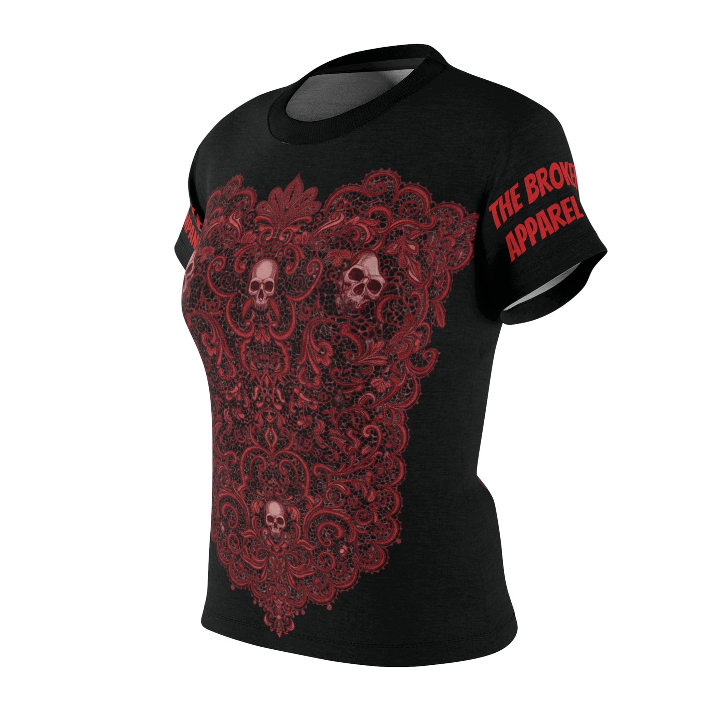 Red Skull Lace Heart Tee
