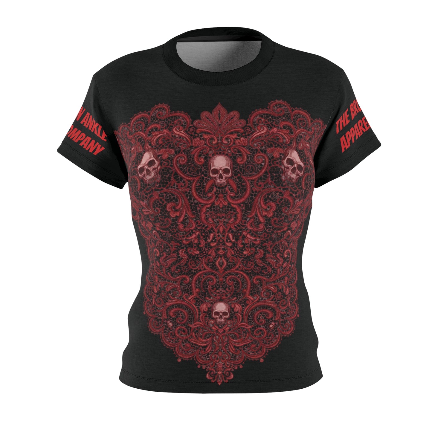 Red Skull Lace Heart Tee