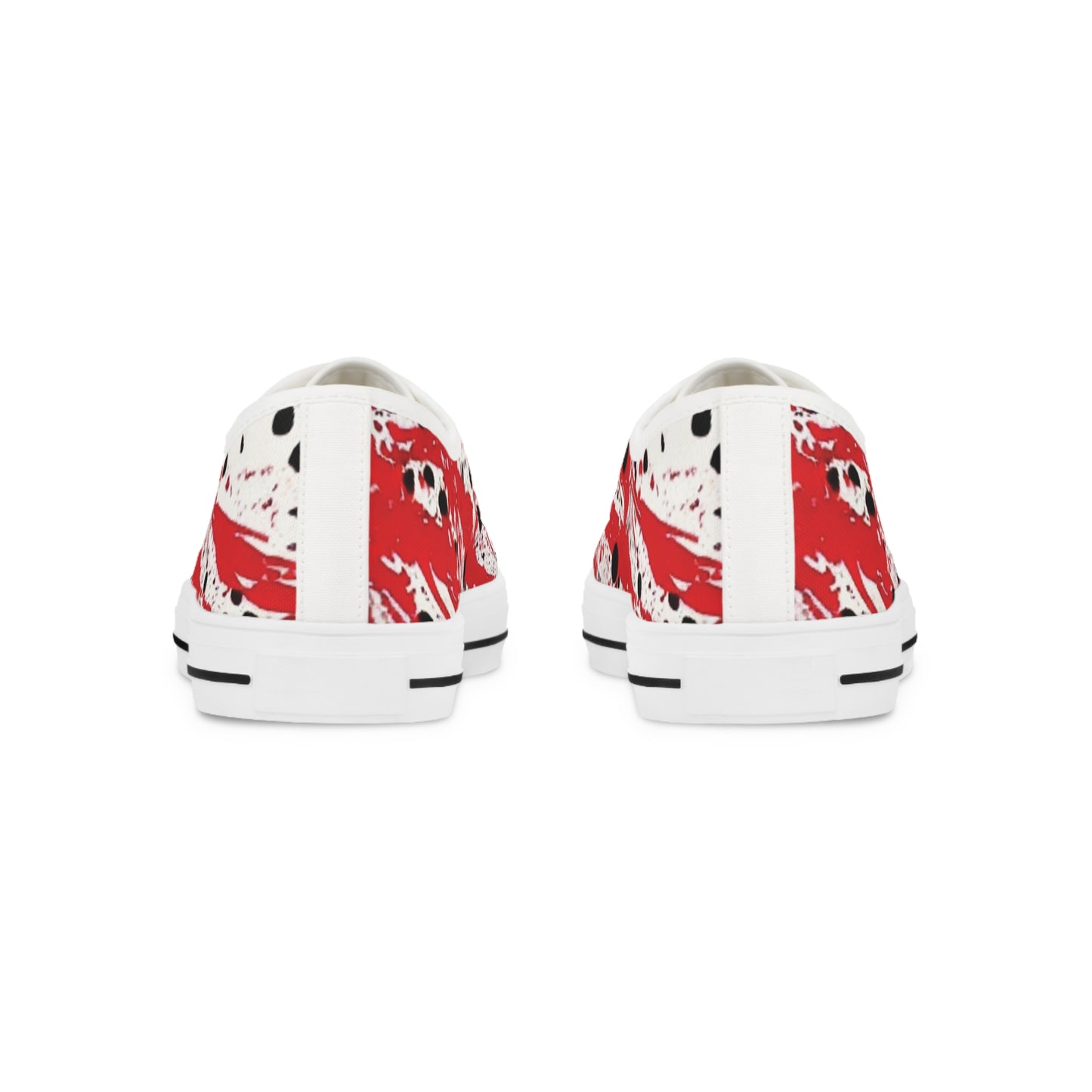 Lion Head Red Splatter Background Men's Low Top Sneakers