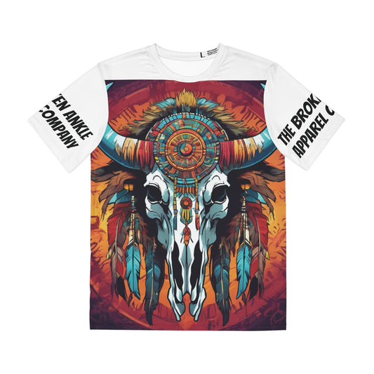 Full Covered Buffalo Skull Men's Polyester Tee