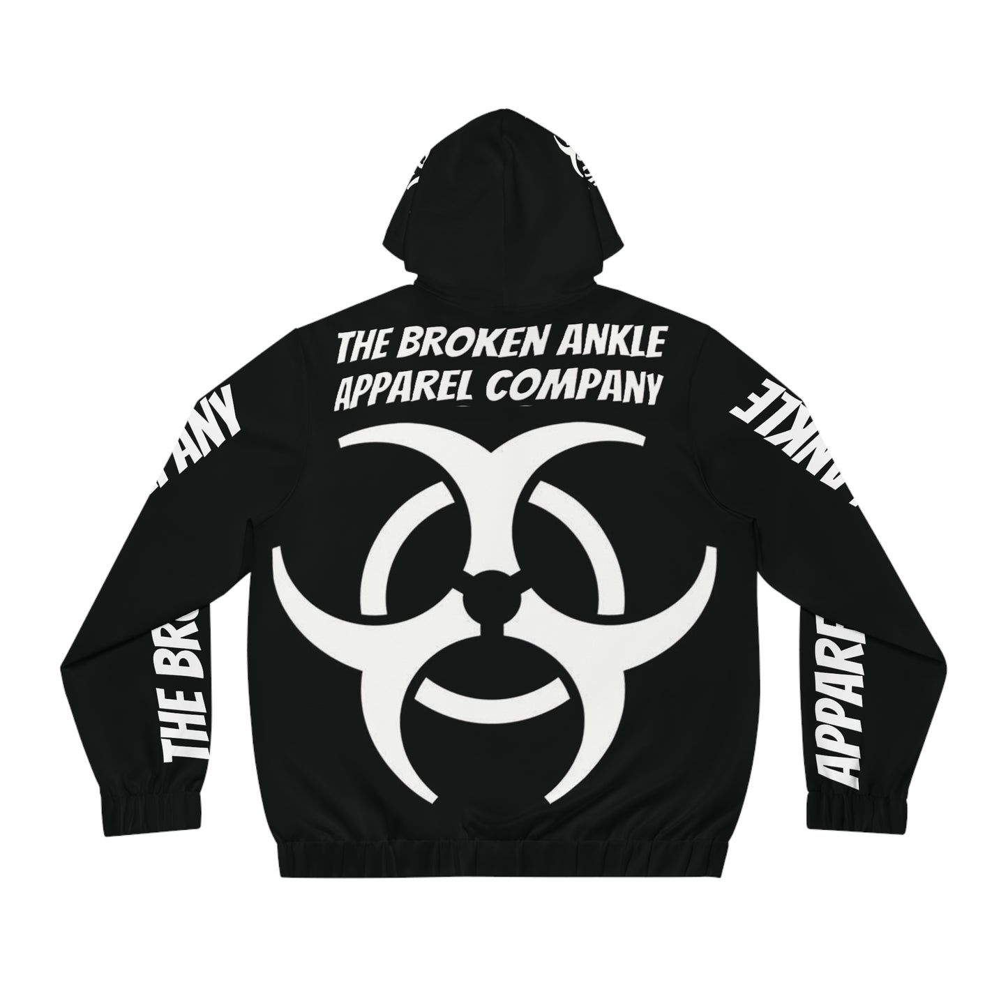 The Broken Ankle Apparel Company White Logo Zip Up Hoodie