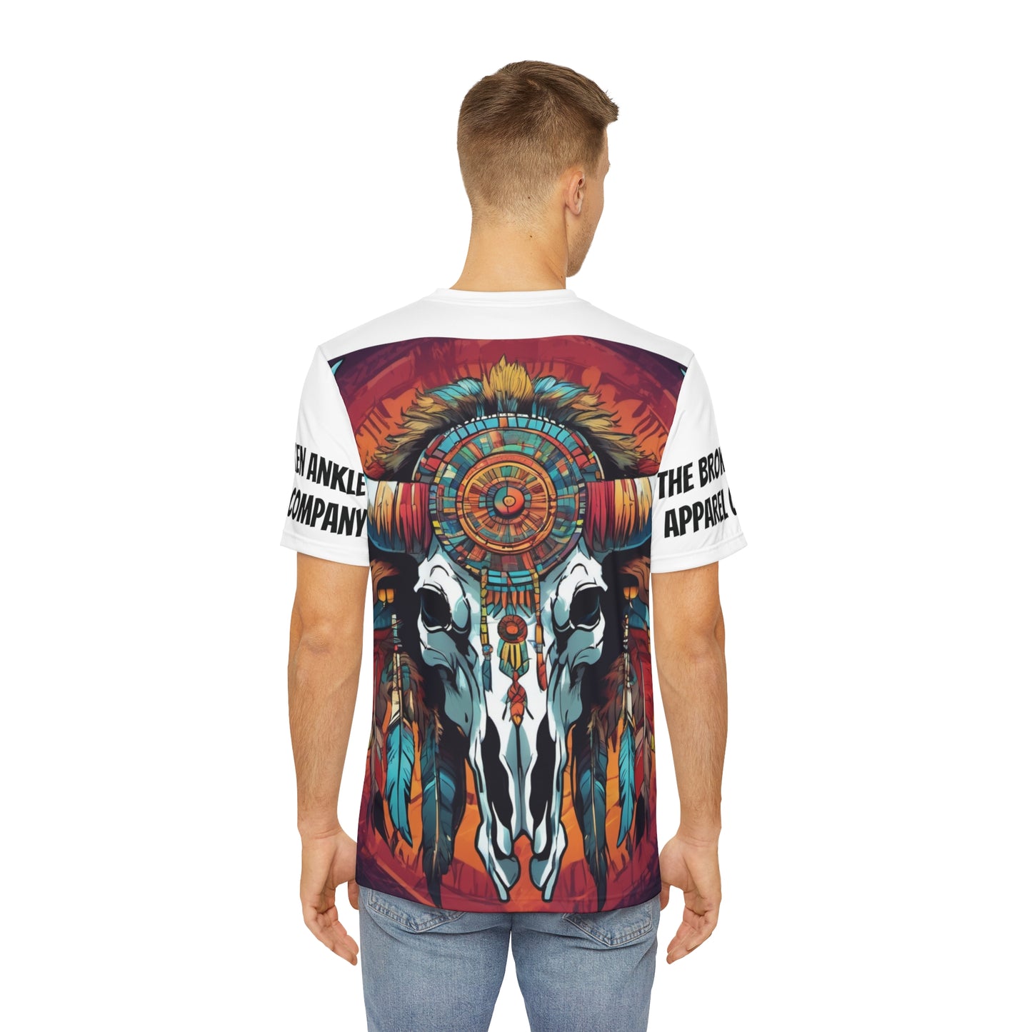 Full Covered Buffalo Skull Men's Polyester Tee