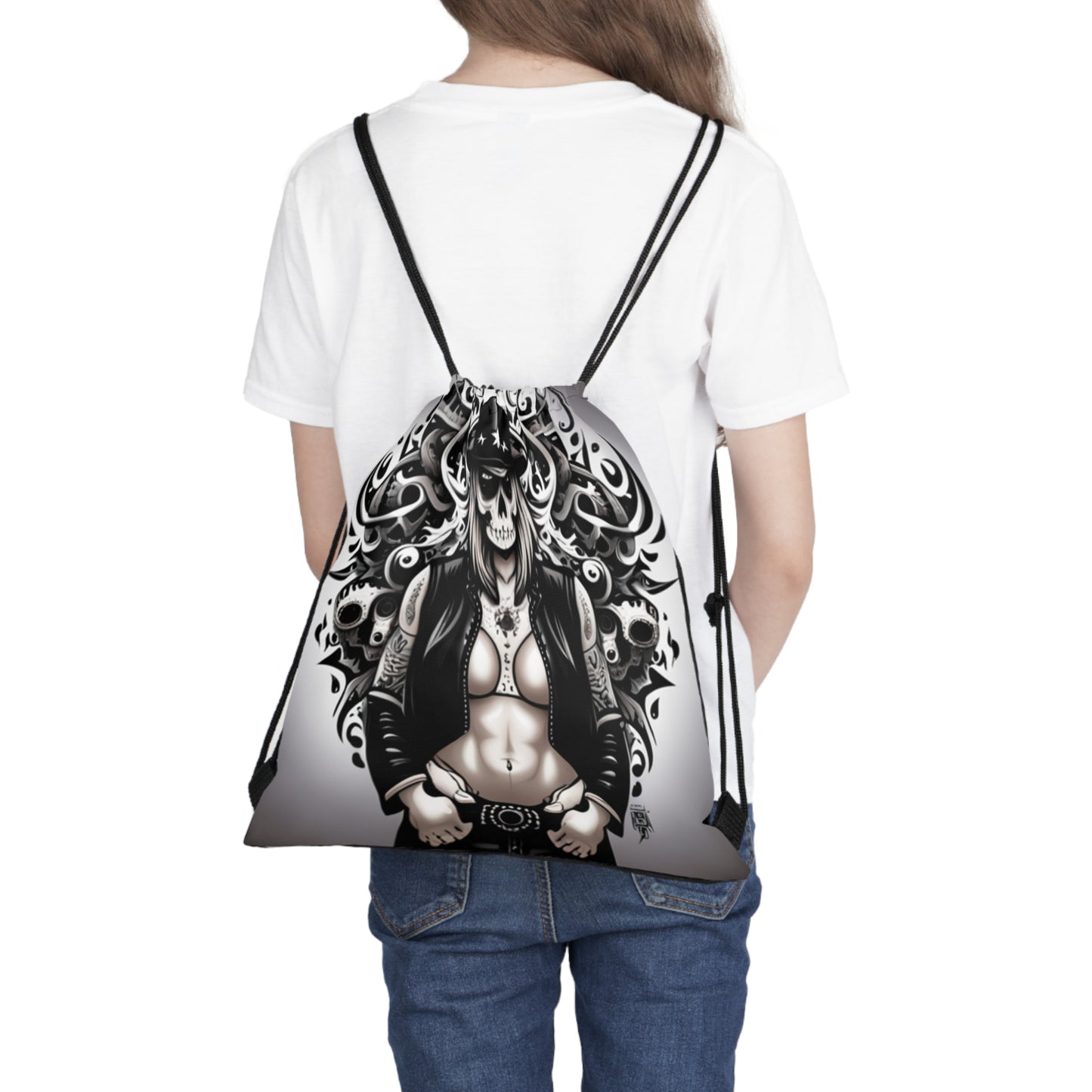 SkullLady Drawstring Bag