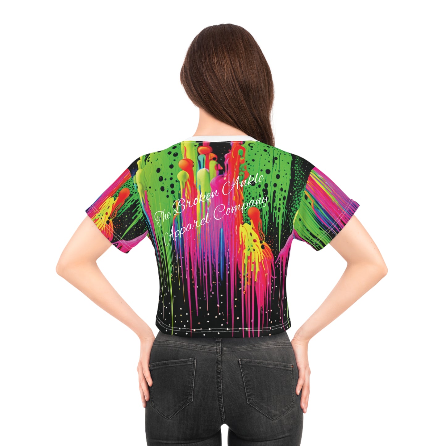 Neon Paint Woman Crop Tee