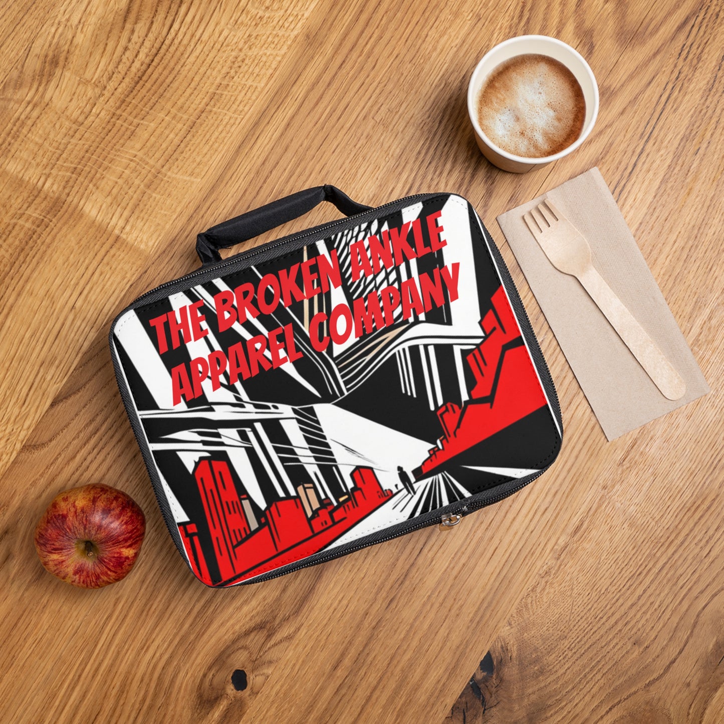 Logo w/Red and Black City Lunch Bag