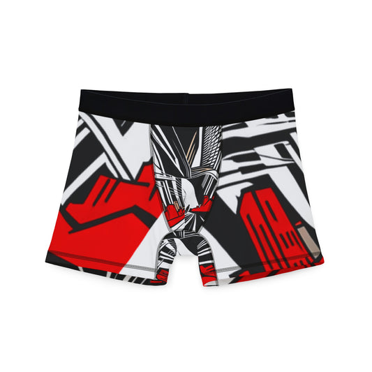 Red and Black City Men's Boxers