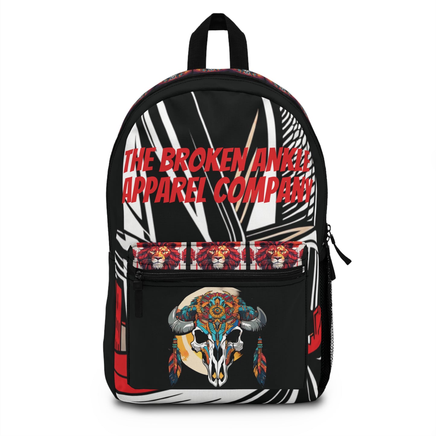 Logo with Red and Black City w/Buffalo Skull Backpack