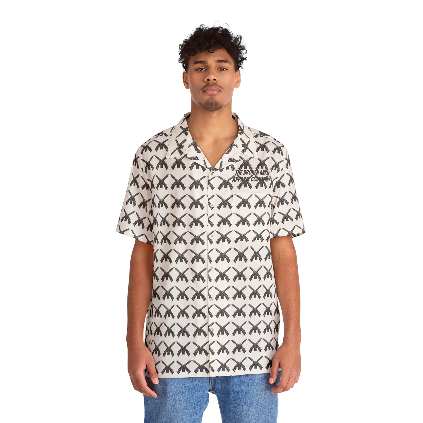 Crossed ARs Button Up Shirt (White)