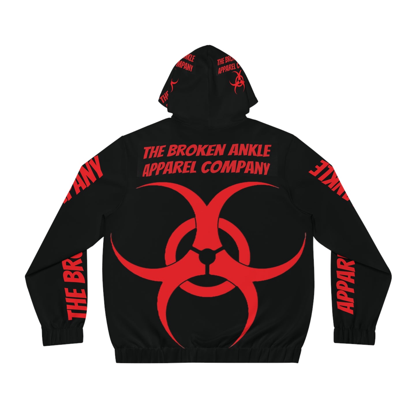 The Broken Ankle Apparel Company Red Logo Zip Up Hoodie