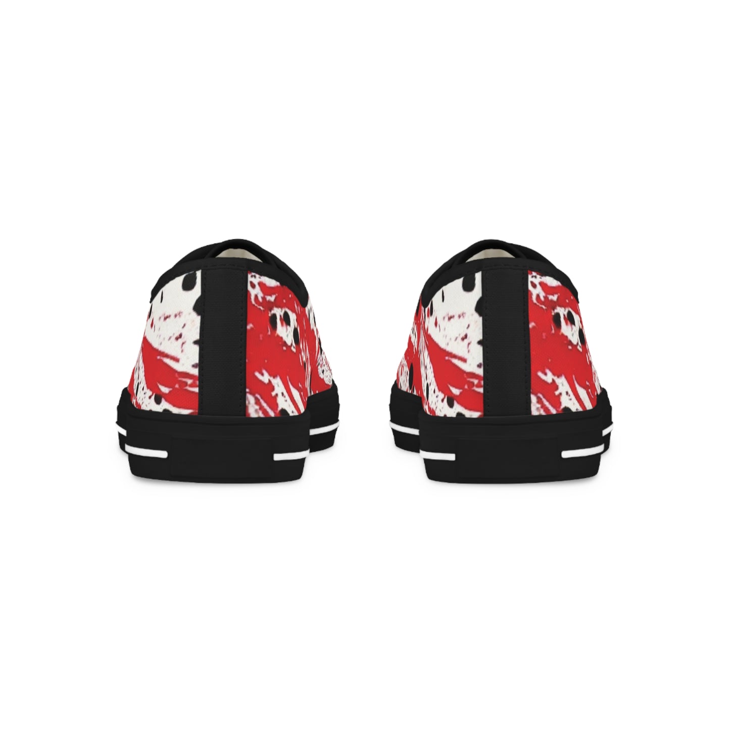 Lion Head Red Splatter Background Men's Low Top Sneakers