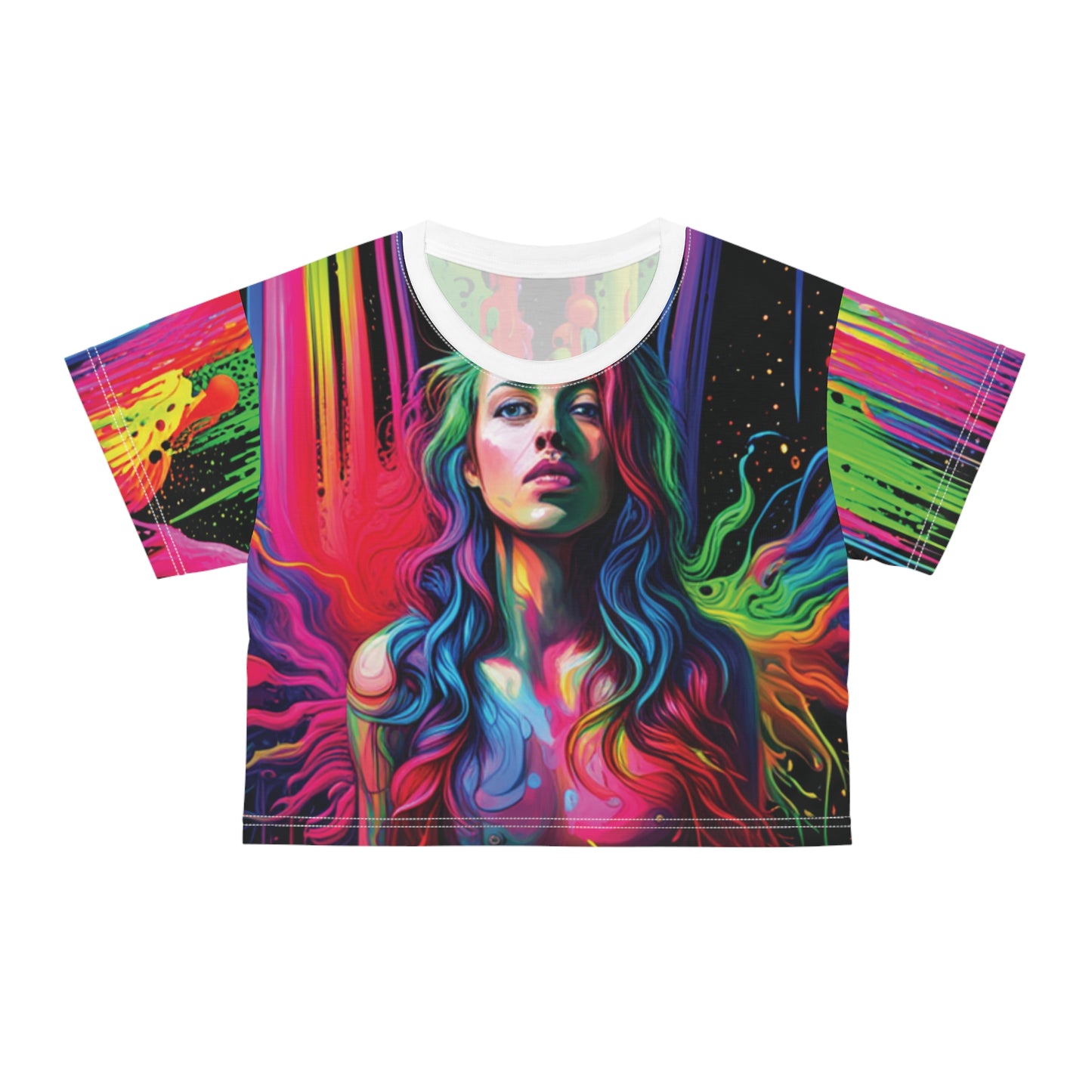 Neon Paint Woman Crop Tee