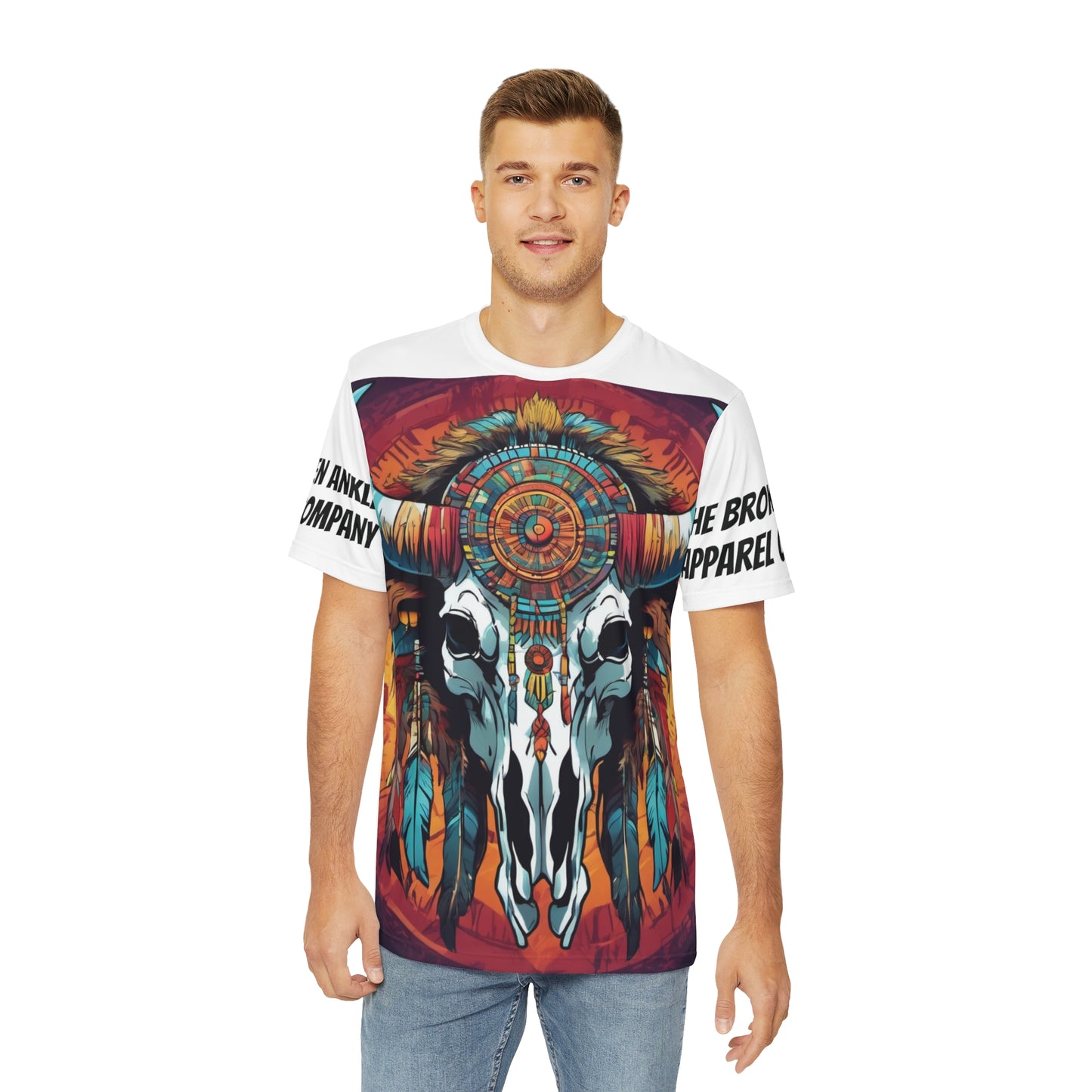 Full Covered Buffalo Skull Men's Polyester Tee