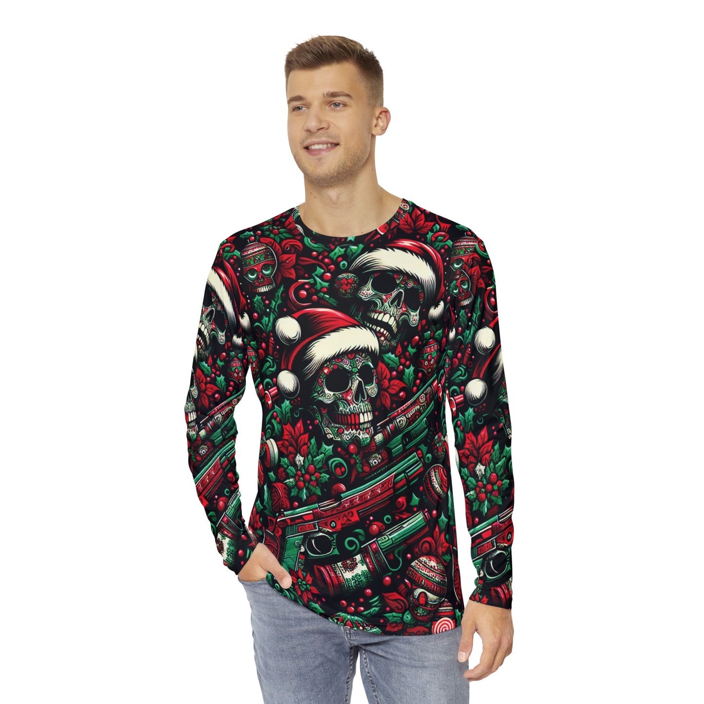 Skull and Guns Christmas Sweater/Long Sleeve Shirt #3