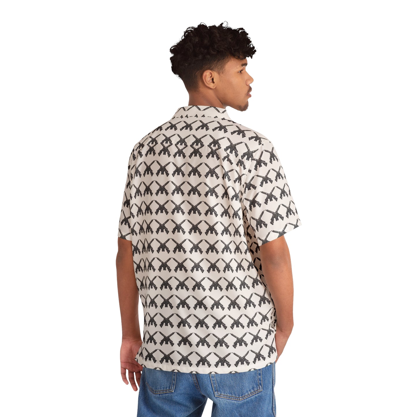 Crossed ARs Button Up Shirt (White)