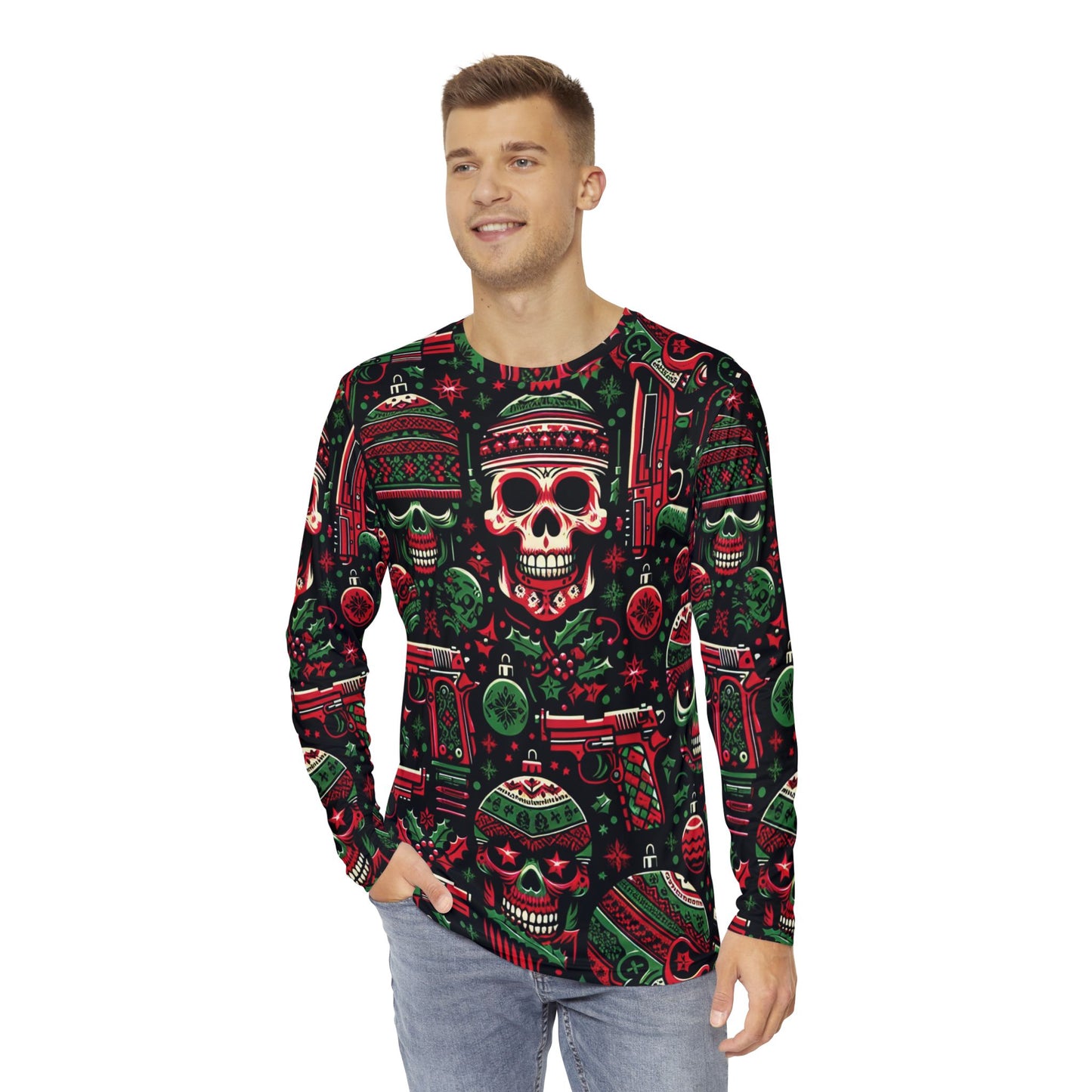 Skulls and Guns Christmas Sweater/Long Sleeve Shirt #4