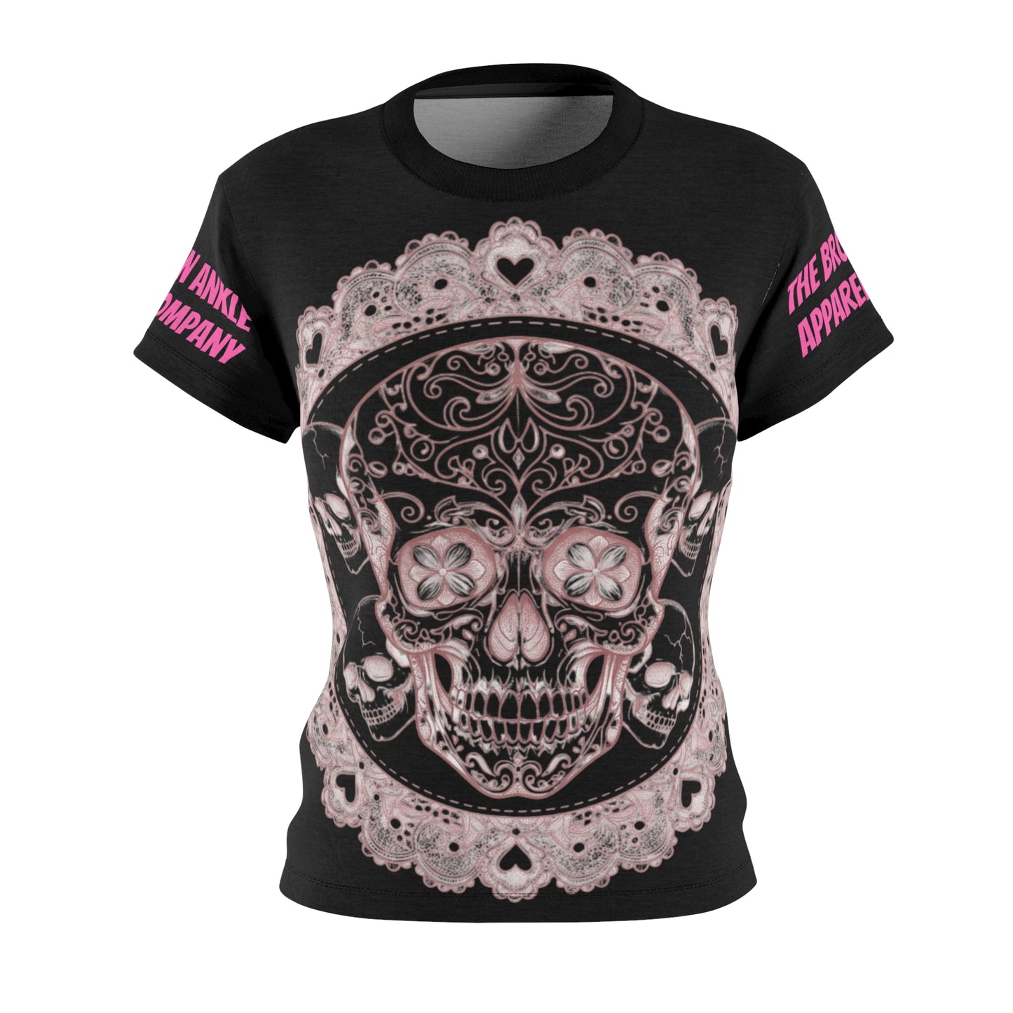 Pink Skull Lace Tee