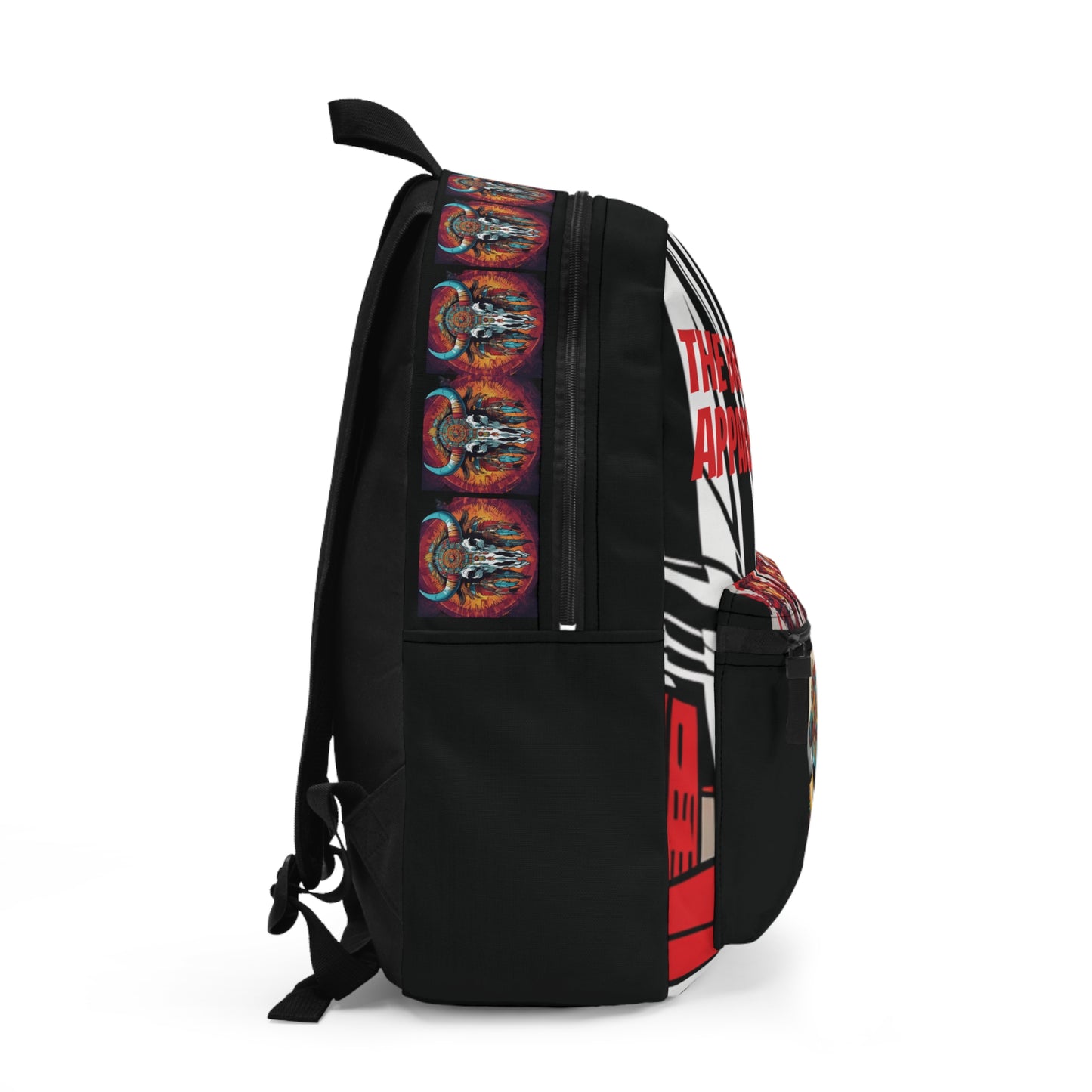 Logo with Red and Black City w/Buffalo Skull Backpack