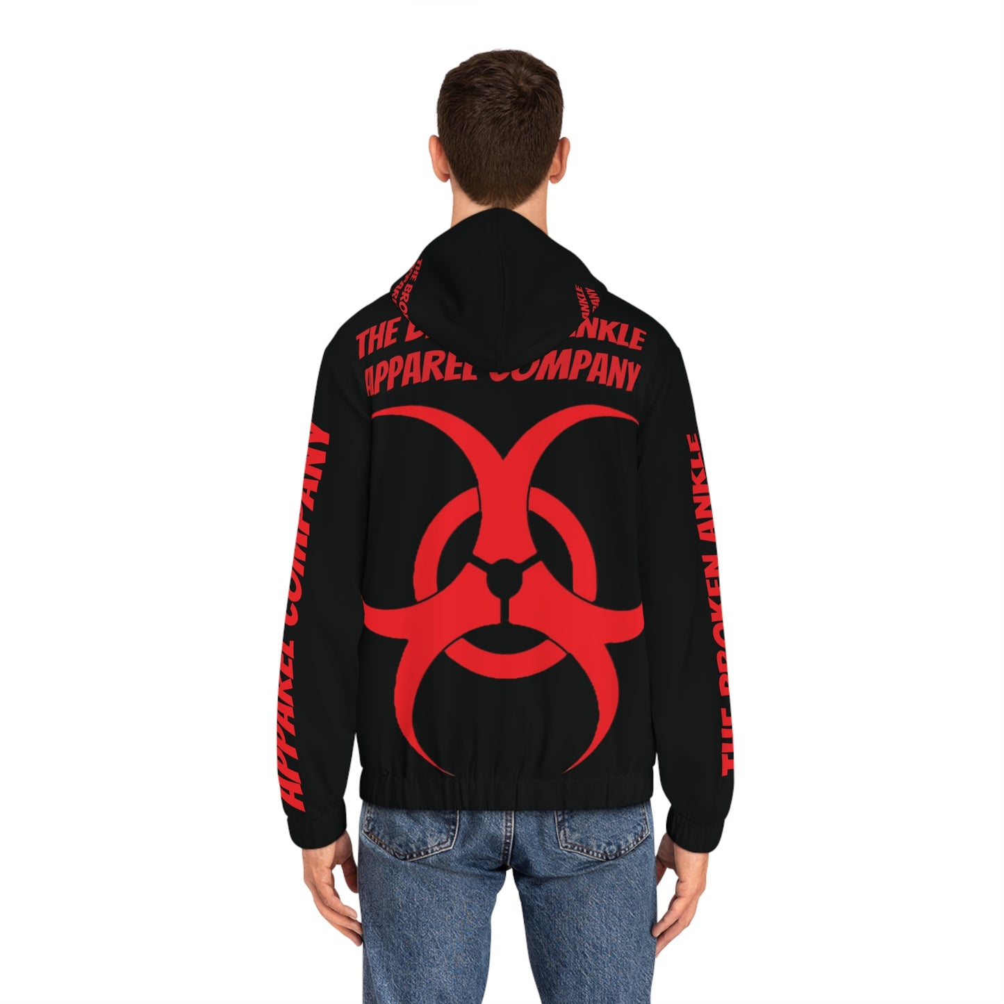 The Broken Ankle Apparel Company Red Logo Zip Up Hoodie